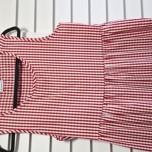 Red and white Plaid sleeveless dress size Medium